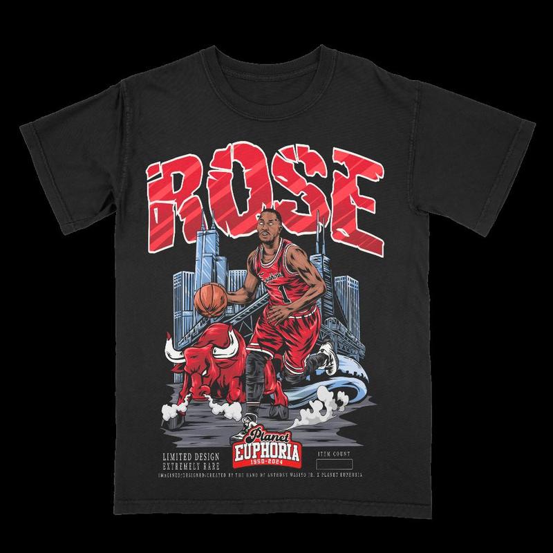 Derrick Rose Euphoria Planet Shirt, Basketball Shirt, Graphic T-shirt ,Gift For Women, Gift For Men, Fall tee Crewneck Clothing Cotton Menswear