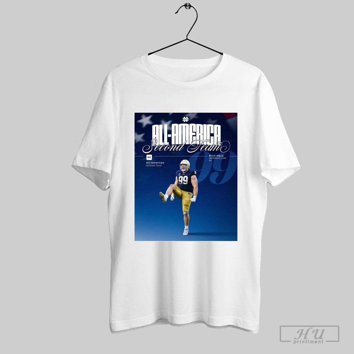 Poster Notre Dame Fighting Irish Rylie Mills Sporting News Second Team All American T Shirt