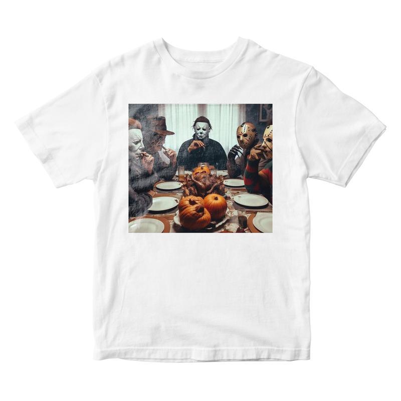 Horror Dinner Graphic T-Shirt - Heavy Cotton Gildan Tee for Men & Women | Perfect for Spooky Season Casual Classic