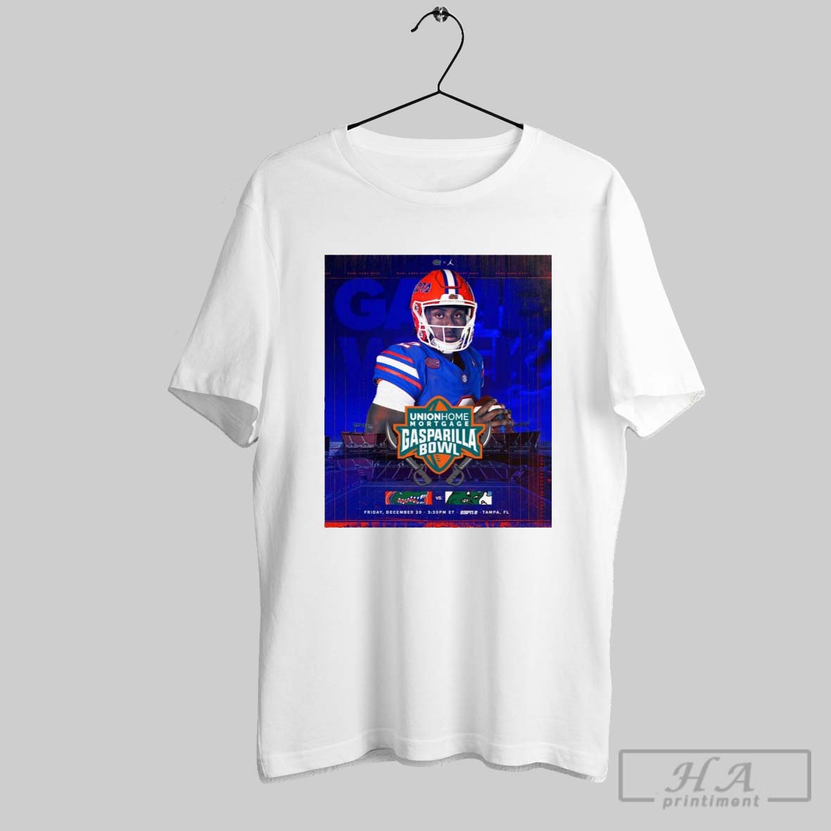 Poster Florida Gators Vs Tulane Green Wave Union Home Mortgage Gasparilla Bowl December 20 T Shirt