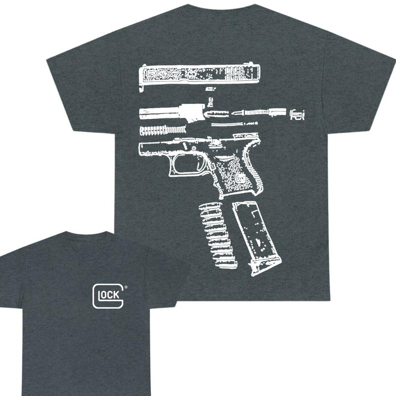 IN GLOCK WE TRUST 2 side T-shirt,Design Black- White, T-shirt For Men, GIft For Men,Full color, Menswear Top,In Glock Cotton Classic