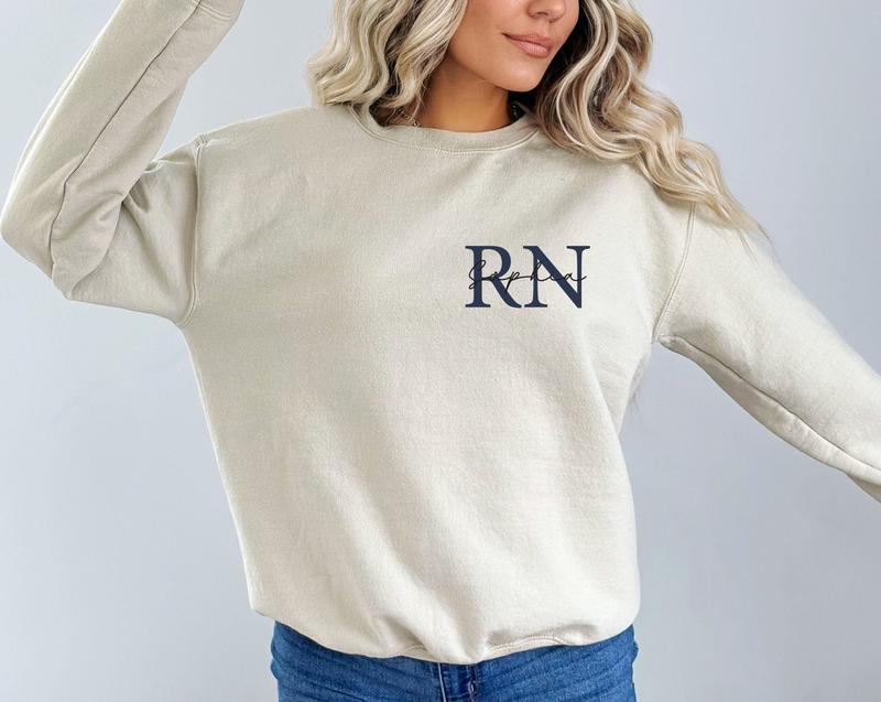 Custom Registered Nurse Sweatshirt, Personalized RN Sweater, Nurse Pocket Sweatshirt, Nurse Life Hoodie, Nurse Sweatshirt, Custom Nurse Gift, Nurse Sh