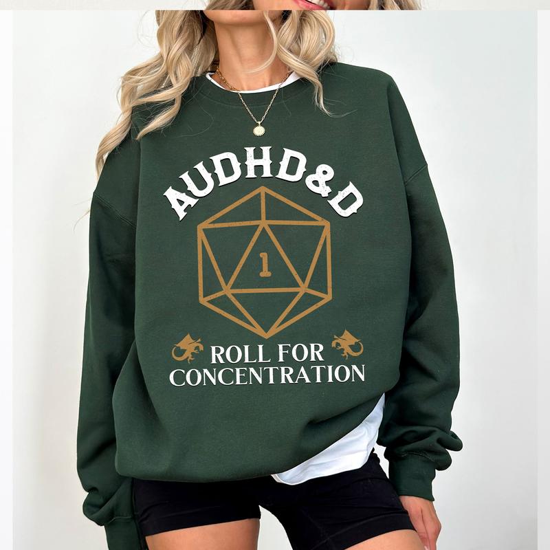 AUDHD&D Shirt, AUDHD Sweatshirt, Autism Awareness , DnD D20 Shirt, ADHD, Inclusion Shirt, Actually Autistic, Neurotypical Gift, Minds of All Kinds, Sweatshirt For DnD Fans