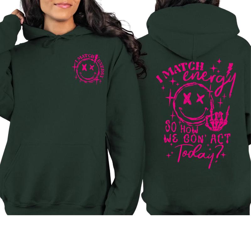 I Match Enegy Hoodie Cotton Menswear