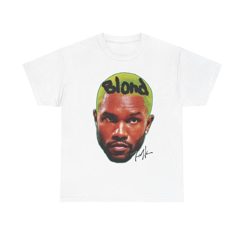 Frank Inspired Blonded Vintage Graphic Tee Heavy Cotton 100% Cotton T-Shirt Singer's Face Art Shirt for Fashion Casual Classic Menswear Retro Top Unde