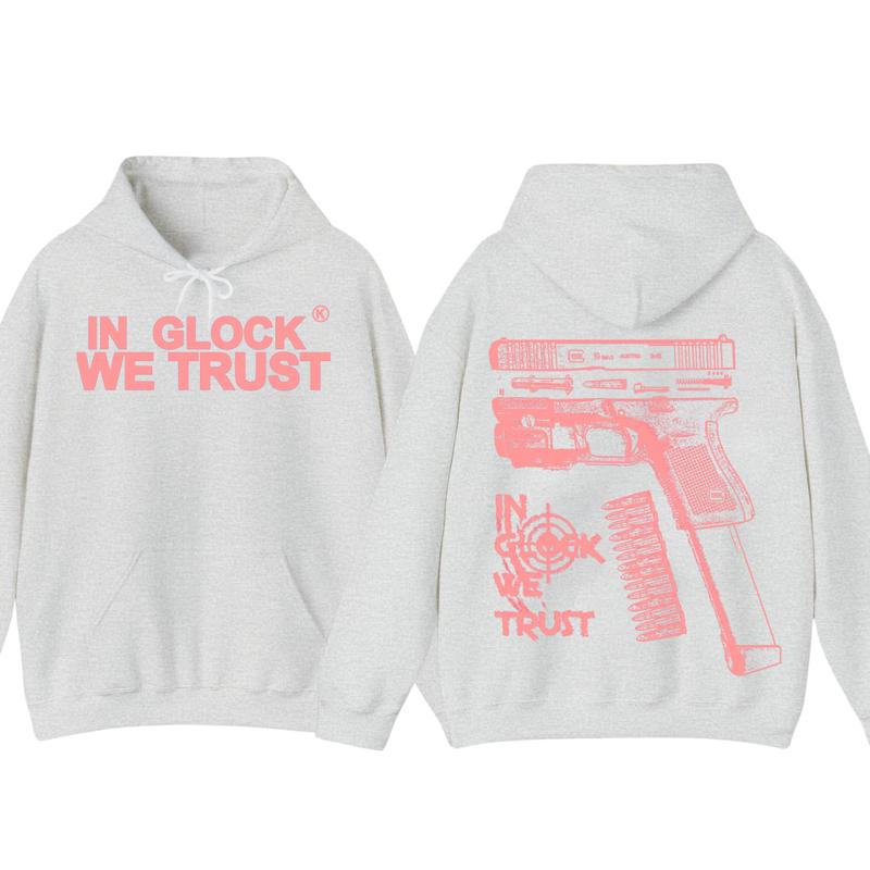 GILDAN IN GLOCK WE TRUST Hoodie - Full Color Double Sided Sweatshirt for Men and Women, Classic Fit,Glock Shirt