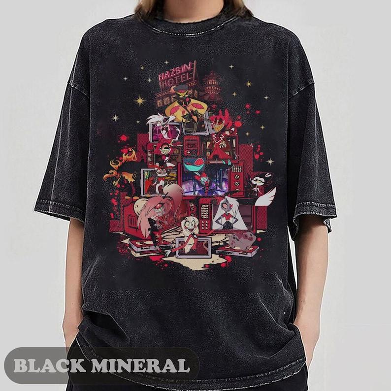 Hazbin Hotel Characters T-Shirt, Hazbin Hotel Characters T-Shirt,Helluva Boss T-Shirt, Charlie Morningstar Husk Vaggie Niffty Sir Pentious T-Shirt, Gi