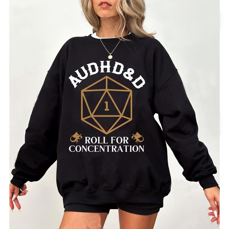 AUDHD&D Shirt, AUDHD Sweatshirt, Autism Awareness , DnD D20 Shirt, ADHD, Inclusion Shirt, Actually Autistic, Neurotypical Gift, Minds of All Kinds, Sweatshirt For DnD Fans