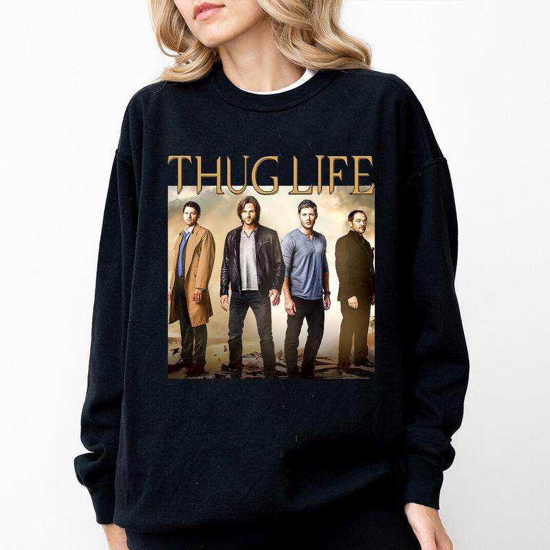 Supeernatural Thug Life T Shirt, Thug Life Supeernatural T Shirt,  Sam-Winchester Shirt, Dean-Winchester T-Shirt Sweatshirt Hoodie Casual Cotton
