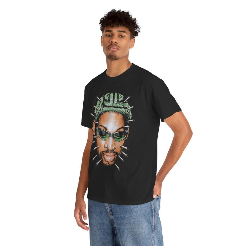 Vintage Rodman Inspired Graphic Shirt, Hip Hop Rap Tee, Basketball Y2K Tee Shirt, Retro Baller 90's Classic Casual Cotton Menswear T-Shirt Top Comfy S