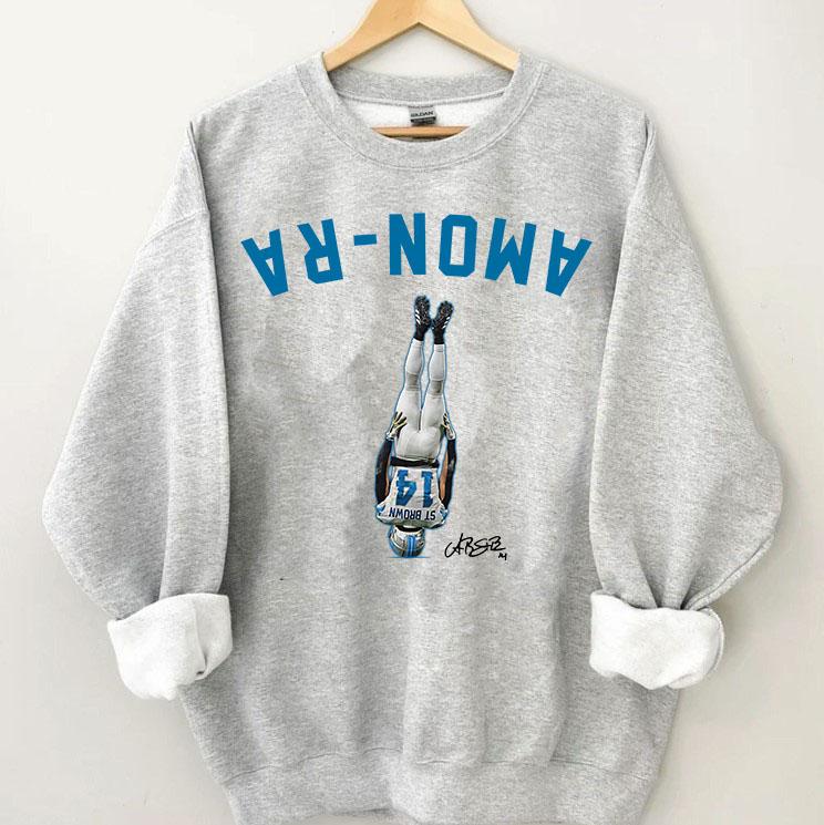 Amon-Ra St. Brown Headstand Sweatshirt, Vintage Detroit Crewneck, Game Day Amon-Ra St Brown Signature Sweatshirt