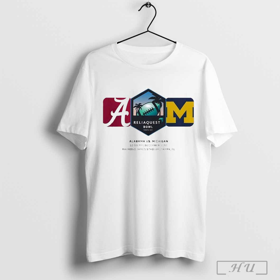 Reliaquest Bowl Alabama Crimson Tide Vs Michigan Wolverines Matchup At Raymond James Stadium In Tampa Fl On December 31st 2024 T Shirt