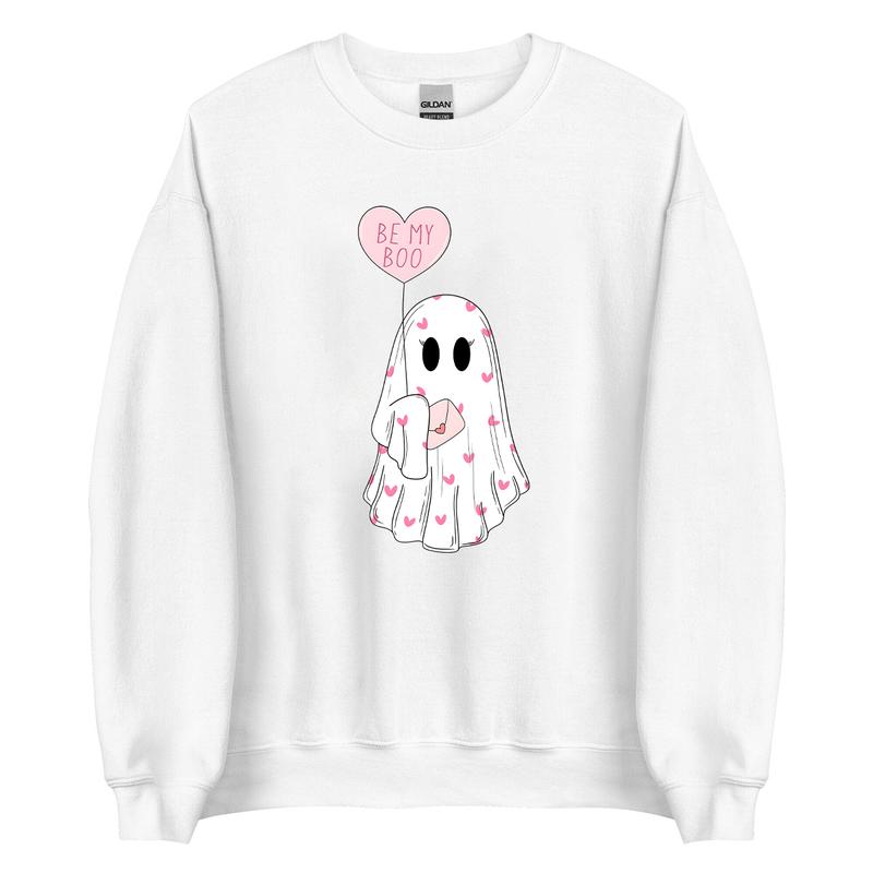 Be My Boo Sweatshirt, Ghost Sweater, Valentines Day Hoodie, XOXO Sweatshirt, Women Valentines Day Sweatshirt, Heart Sweatshirt