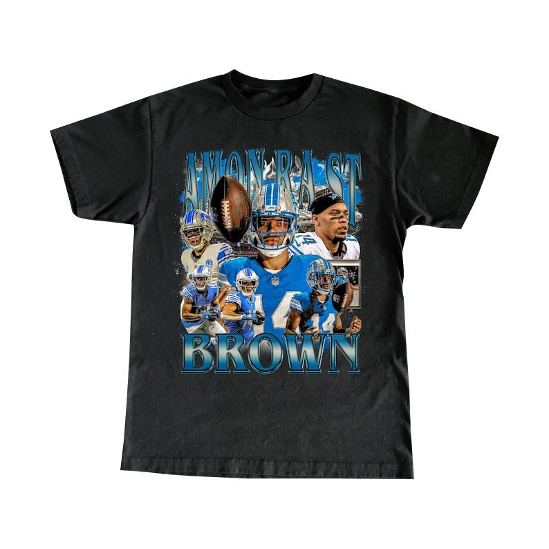 Vintage AmonRa St Brown Shirt, Detroit Team Shirt, Football Tee, Custom Vintage Design, 90s Graphic Tee