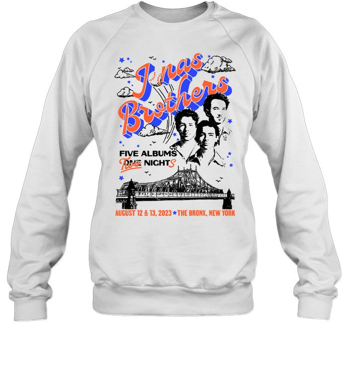 Jonas Brothers Five Albums Two Nights August 12 & 13 2023 The Bronx, New York New Shirt