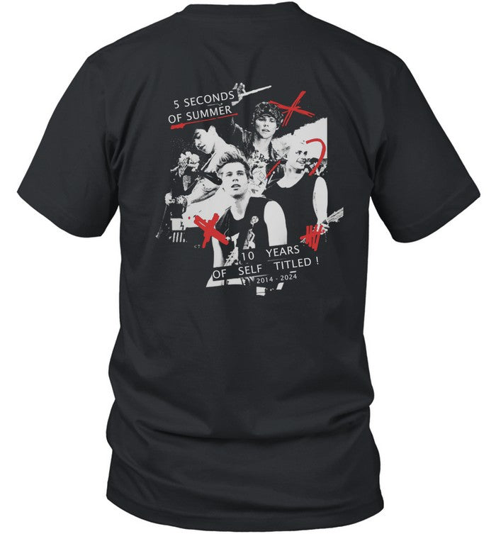 5 Seconds Of Summer 10 Years Of Self Titled T Shirt Art 2024