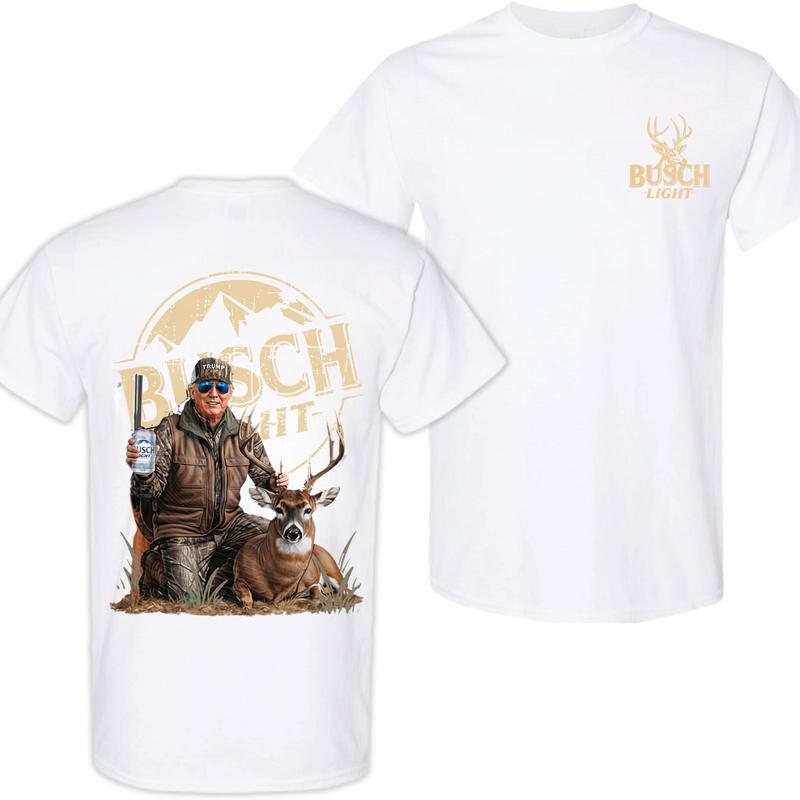 Busch Light Hunting Trump Dog 2 Siders T-shirt, Busch Light Shirt, Perfect For Beer Lovers, Casual Graphic Dog T-shirt, Unisex T-shirt for Men and For
