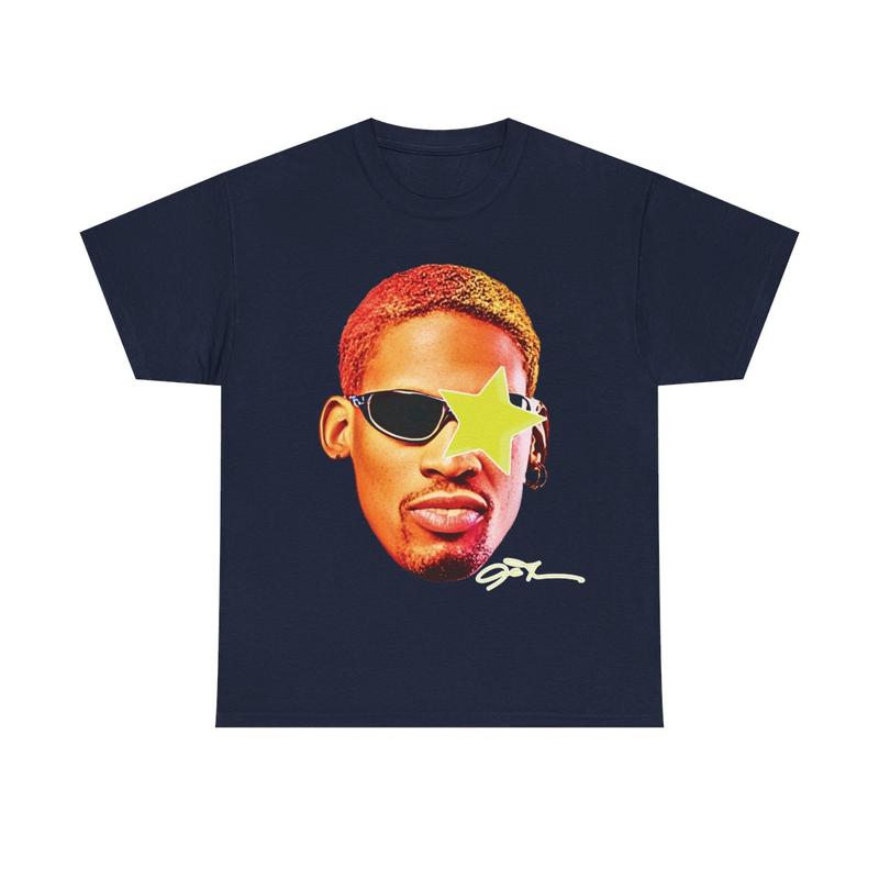 Rodman Inspired Vintage Graphic T-shirt Heavy Cotton Tee Basketball Sreetwear 90s Styled Shirt Hiphop Vibes Y2K Aesthetic Throwback Classic Sports Fan