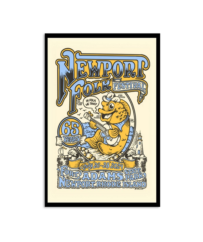 New Port Folk Festival Fort Adams State Park in Newport RI Jul 26-28 2024 Poster