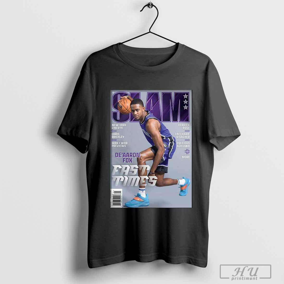 Silver Metal Slam 253 Deaaron Fox Fast Times Sacramento Kings T Shirt
