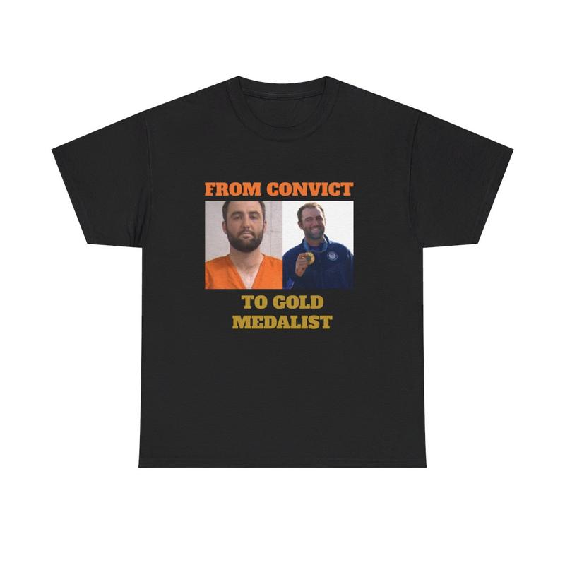 Scottie Scheffler From Convict to Gold Medalist Heavy Cotton Tee - Golf - PGA - Olympic Medal - Golf Shirt - Funny Golf Shirt