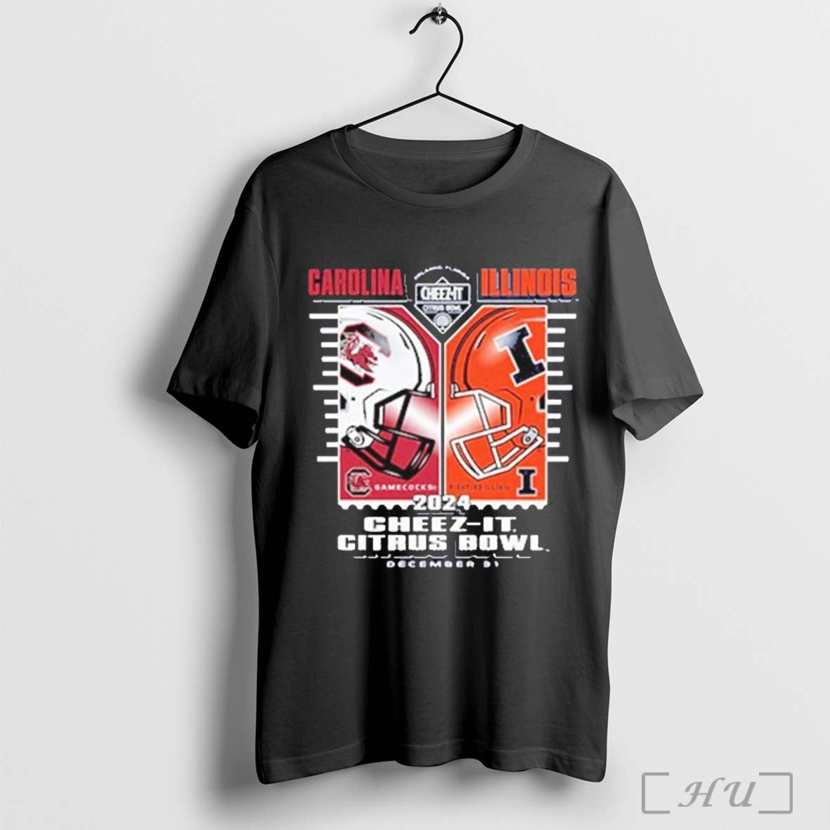 South Carolina Vs Illinois Fighting Illini 2024 Cheez It Citrus Bowl Dec 31 2024 Helmet T Shirt