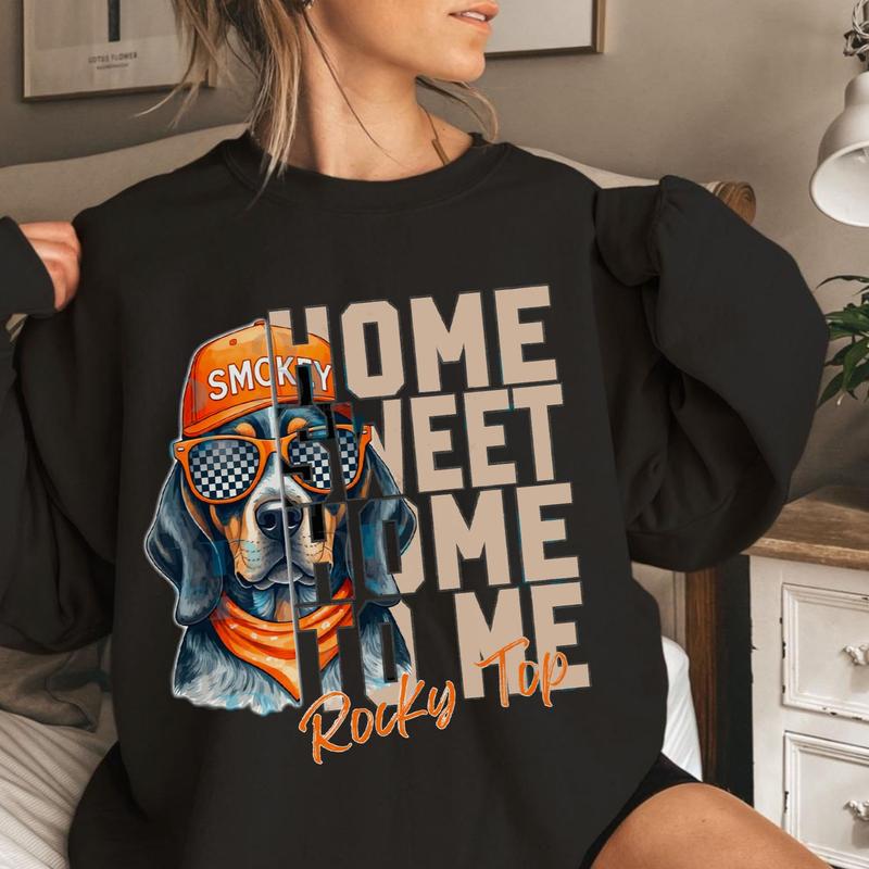 Tennessee Vols Rocky Top Home Sweet Home Unisex Sweater, Smokey Distressed Tennessee Volunteers Graphic for Tshirts