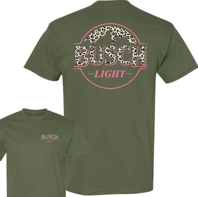 Busch Light Logo Cotton T-shirt, Summer Tee, Full Color, Clothing For Men, For Women