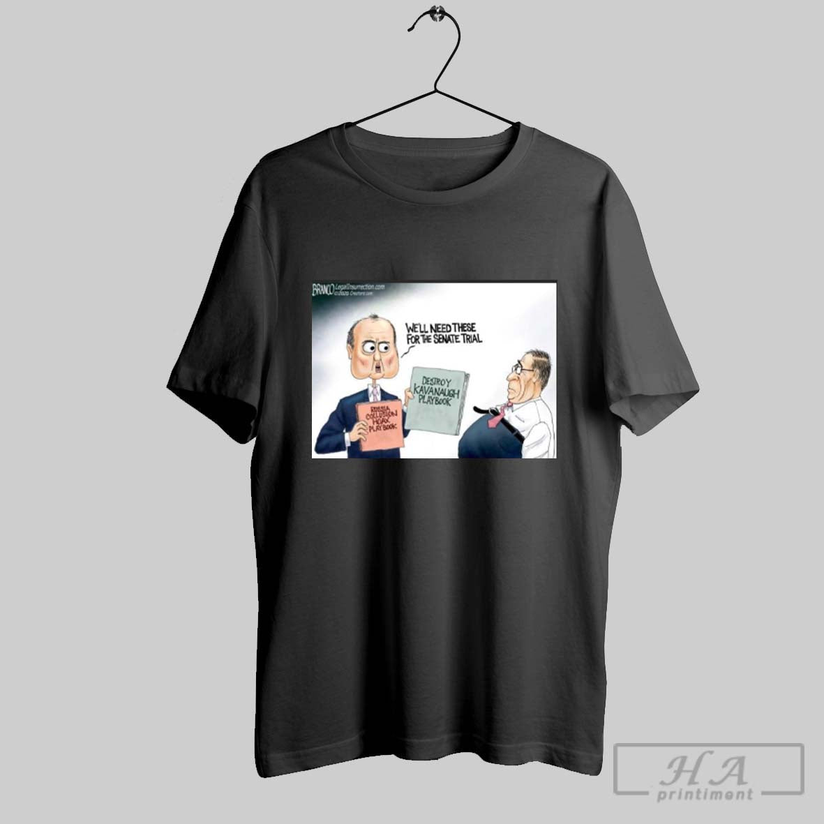 Poster Well Need These For The Senate Trial Destroy Kavanaugh Playbook Russia Collusion Hoax Play Book Caricature T Shirt