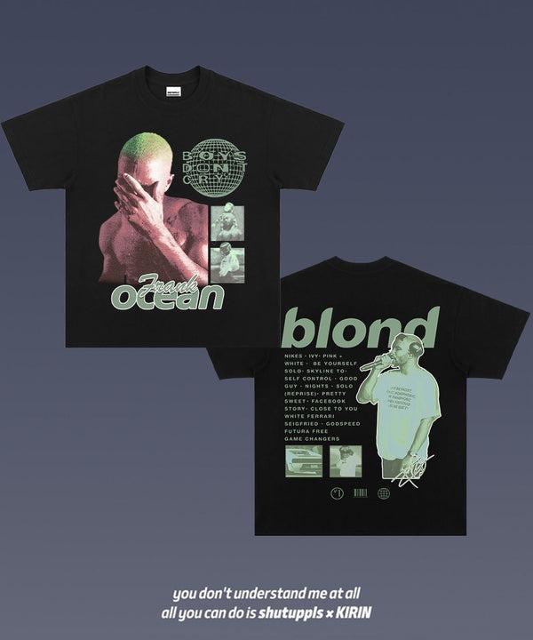 Frank Blond Ocean 2 Sides Short Sleeve Tee Cotton Vintage Shirt To Match Sneaker Hiphop Clothing Rapper Merch Shirt, Hiphop Tour Concert 2024, Gift For Fan Y2K Aesthetic Hoodie Sweatshirt