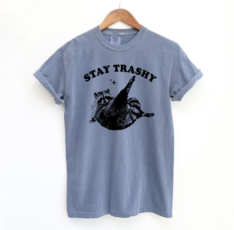 Stay Trashy Raccoon T Shirt, Cool T Shirt, TIktok Shirts