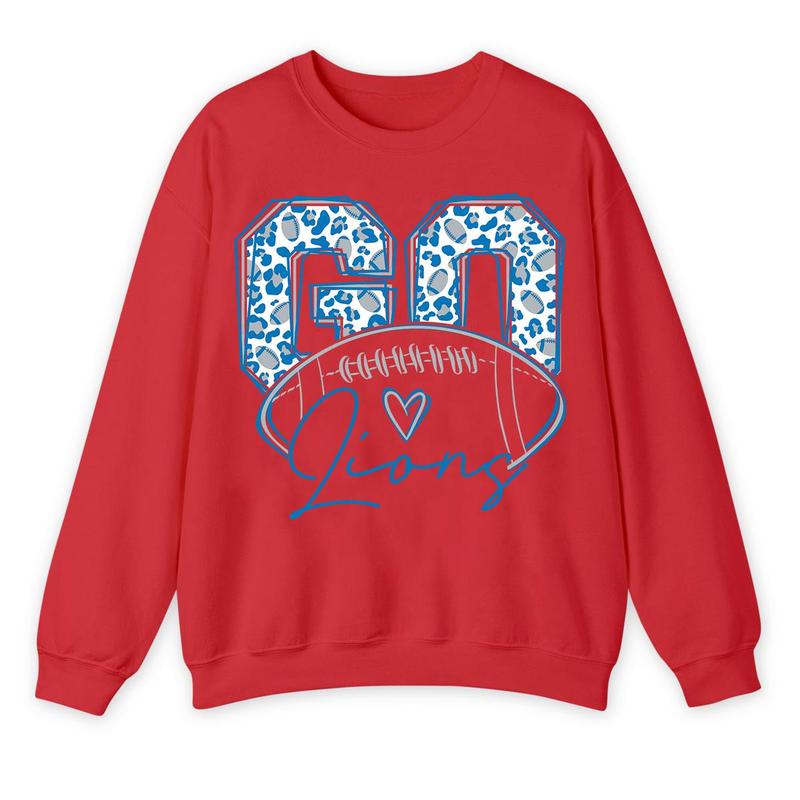 Go Lions Football Sweatshirt, Detroit Football Sweatshirt, Detroit Fan Gifts, Retro Game Day Sweatshirt, Trendy Shirt Football Fan Gifts, Unisex, Full
