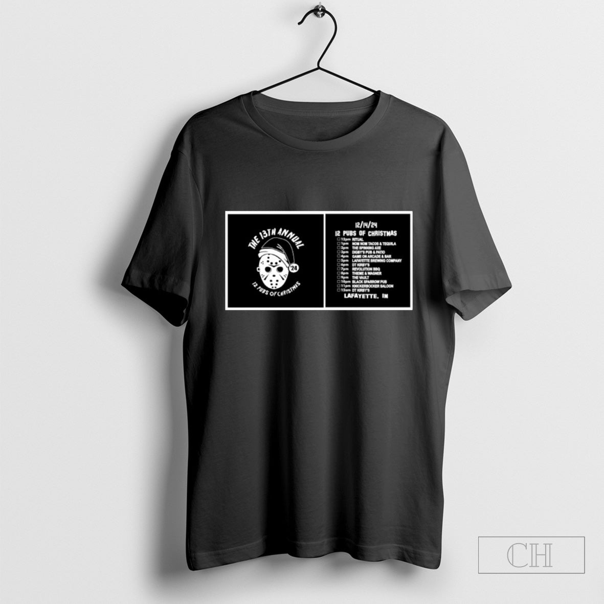 Santa Jason Voorhees The 13th annual 12 pubs of Christmas â€™24 Lafayette IN Poster t-shirt