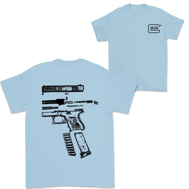 In Glock We Trust: Men's Wear Tee, Featuring Black and White Designs for Both Hoodies and T-shirts
