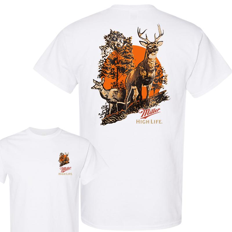 Miller High Life Deer T-shirt, Hungting T-Shirt, Full Color T-Shirt, For Men, For Women