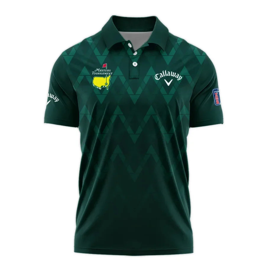 Abstract Dark Green Zigzag Background Masters Tournament Callaway Polo Shirt Style Classic Polo Shir