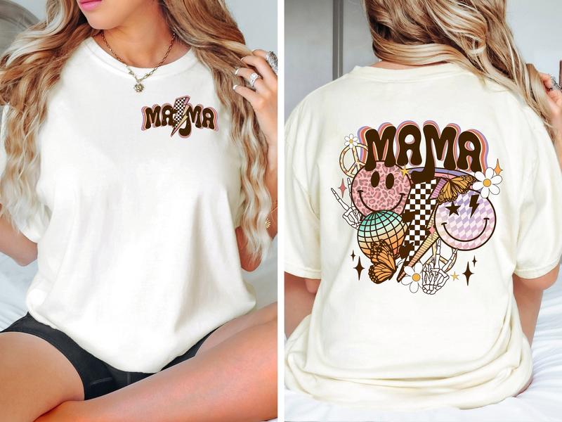 Mama Retro Flower T-Shirt, Mama T-Shirt, Mother's Day Shirt, Funny Mom Shirt, Cool Mama Shirt, Gift for Mom, New Mom