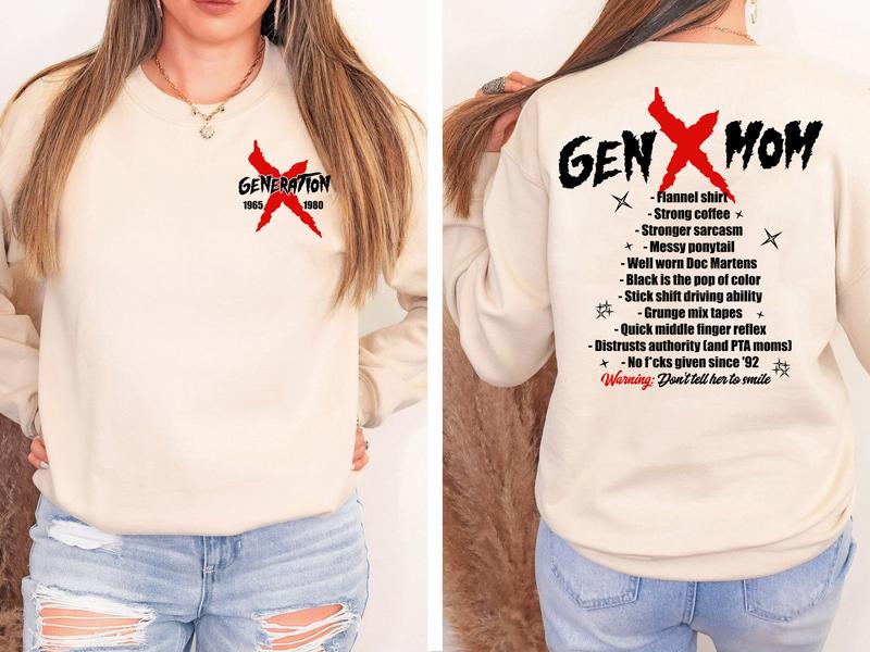 Gen X Mom Shirt: Raised On Hose Water, Generation X FAFO Two Side Tee for Proud Gen X Moms