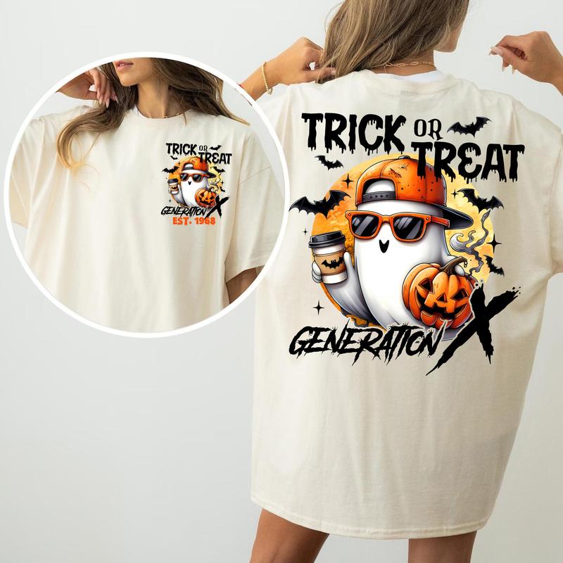 Generation X Halloween Member Shirt: 1980 Birth Custom Year, FAFO Two Side T-Shirt
