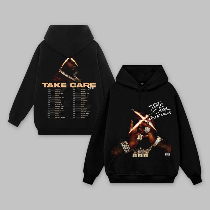 BigXthaPlug Take Care Ver2 Vintage 90s Graphic Tees, 2 Sides Cotton Vintage Shirt To Match Sneaker Hiphop Clothing Rapper Merch Shirt, Hiphop Tour Con