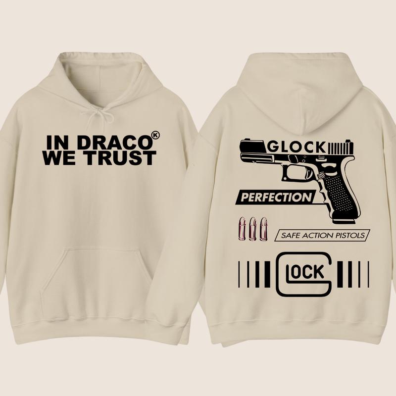 IN DRACO WE TRUST Hoodie - Full Color & Black & White Design - Men's & Women's Classic Fit - Glock Hoodie