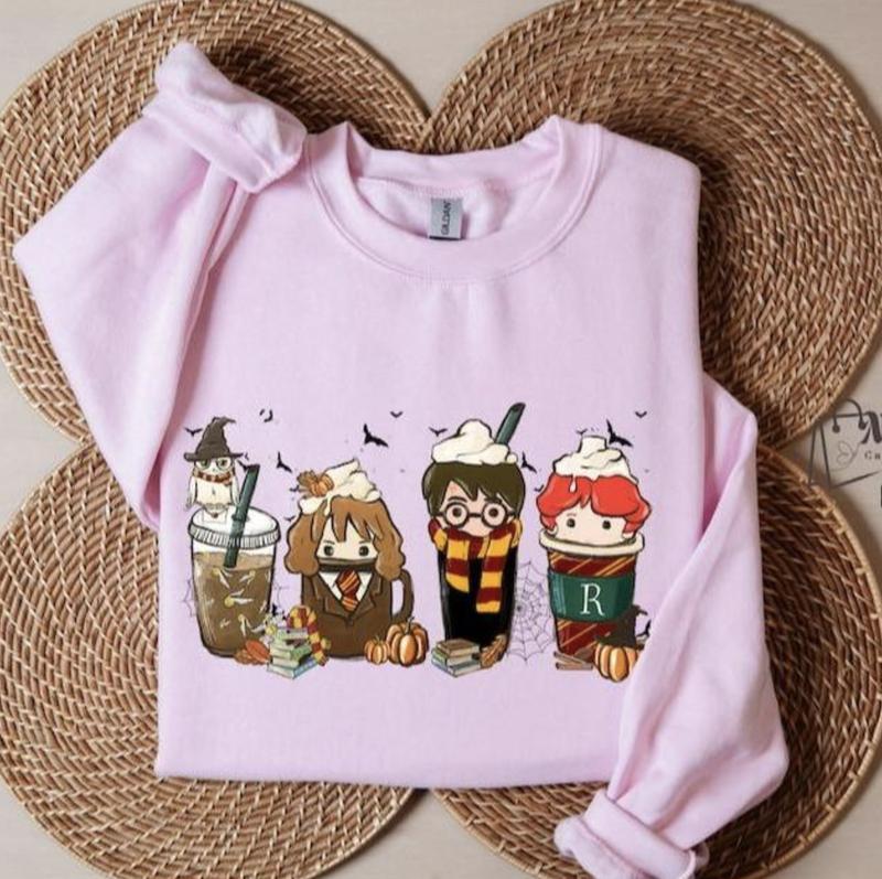 Harry Fall Coffee Sweatshirt, Witch Shirt, Wizard Robe Shirt, Hogwarts, Halloween Gift, Unisex Coffee Lover Shirt, Halloween Shirt,, Full Color, Tee Print