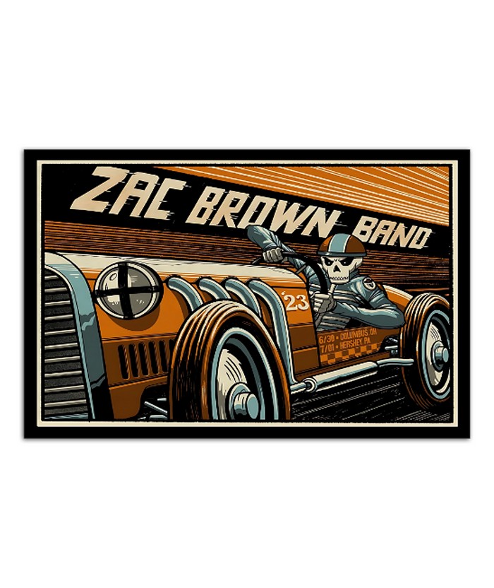 Poster Zac Brown Band 2023 June 30 Columbus OH July 1 Hershey PA