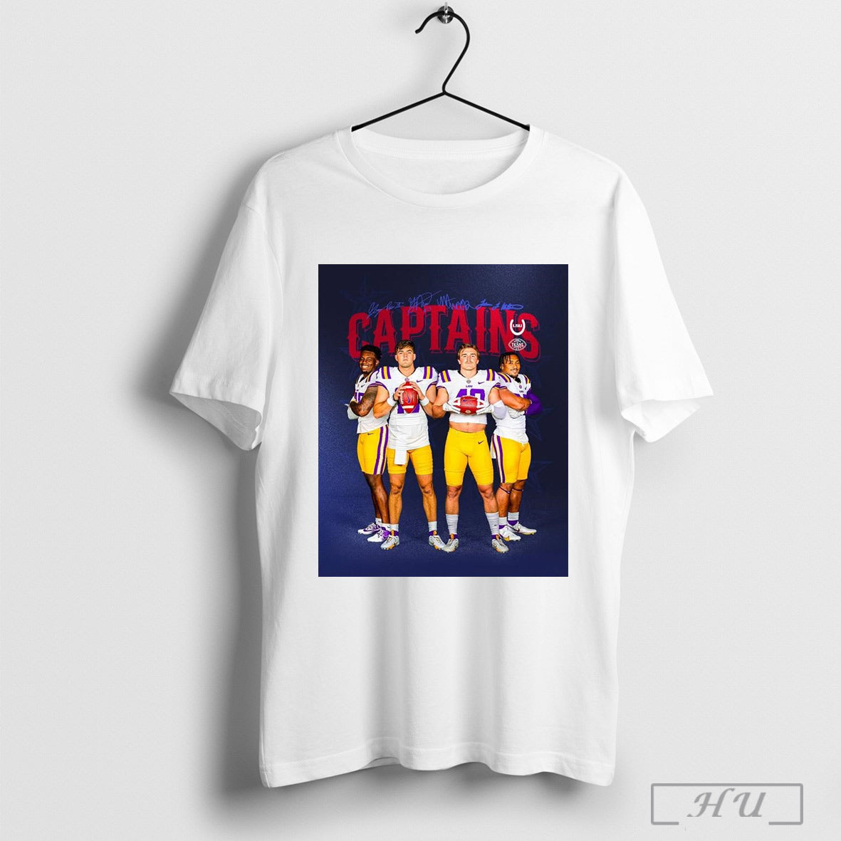 Poster Texas Bowl Football Lsu Tigers Win Baylor Bears Captains Nussmeier Weeks Williams Penn Signatures T Shirt