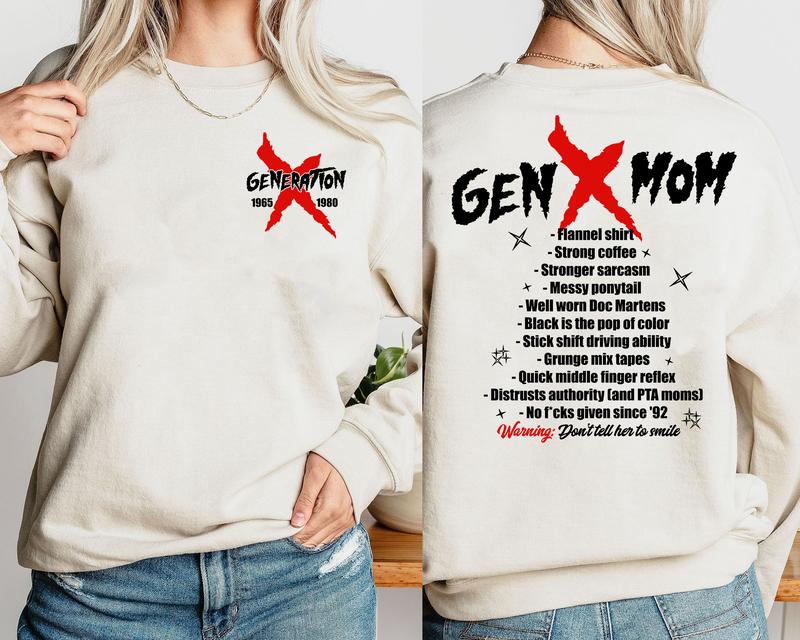 Gen X Mom Shirt: Raised On Hose Water, Generation X FAFO Two Side Tee for Proud Gen X Moms
