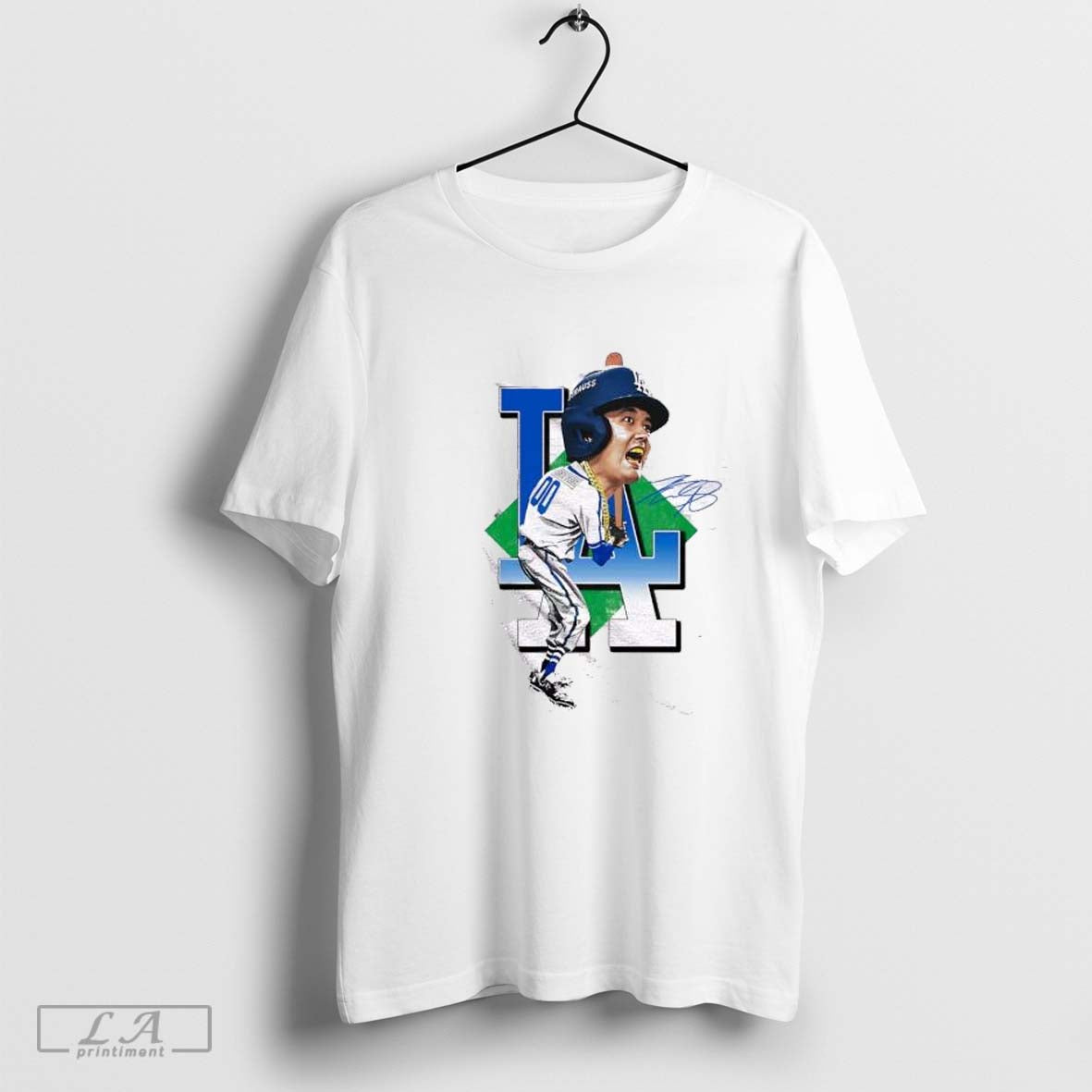 Shohei Ohtani LA Cartoon signatue shirt