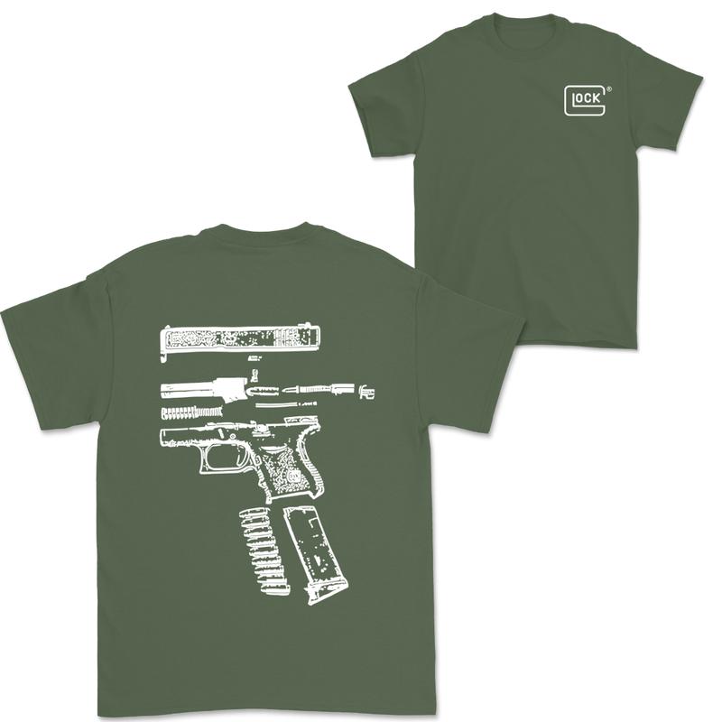 In Glock We Trust: Men's Wear Tee, Featuring Black and White Designs for Both Hoodies and T-shirts