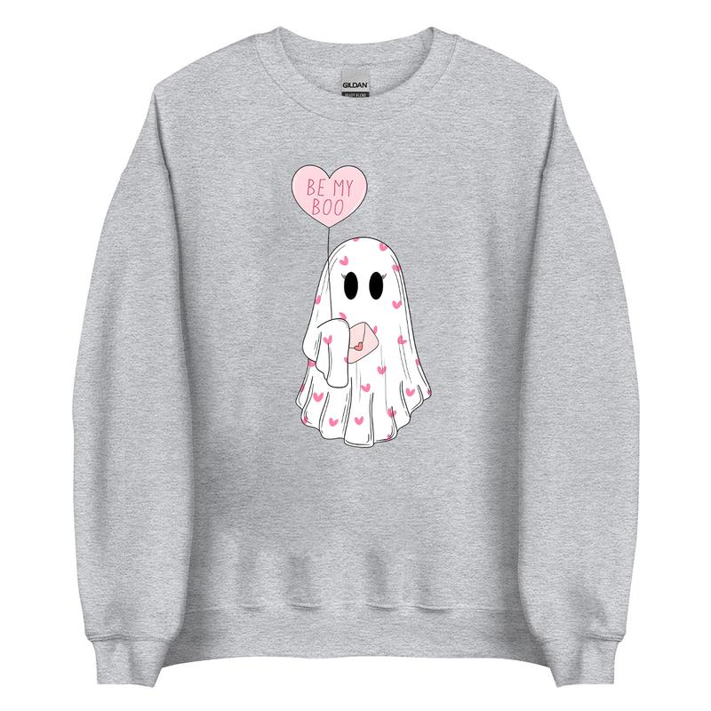 Be My Boo Sweatshirt, Ghost Sweater, Valentines Day Hoodie, XOXO Sweatshirt, Women Valentines Day Sweatshirt, Heart Sweatshirt