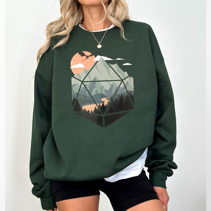 A D20 Scene Shirt, Dungeons and Dragons Shirt, Gift for DM Game Master, Vintage Retro Style Unisex Gamer T-Shirt, DnD Sweatshirt Hoodie, Dnd gift