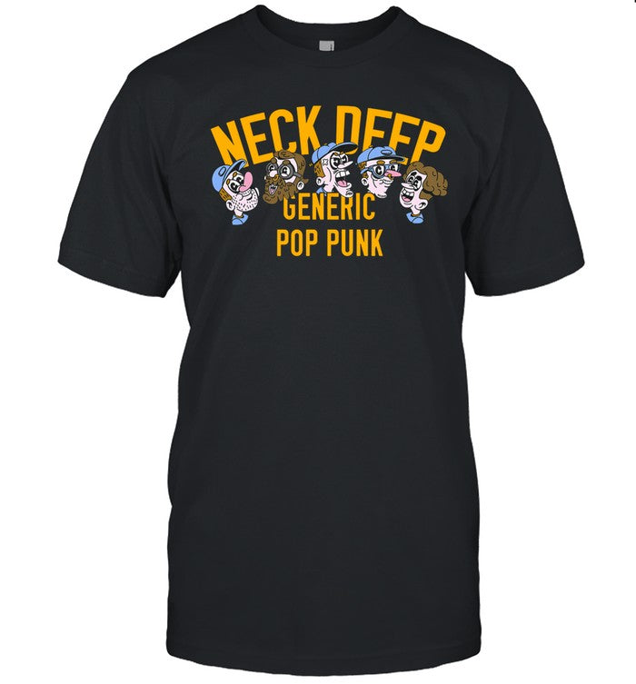 Neck Deep Generic Pop Punk Cartoon Faces Us Tee